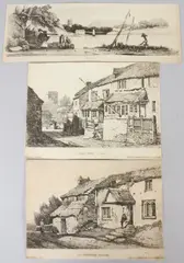 Leskeard Cornwall by Samuel Prout, etching, sold Jul 2026