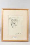 Portrait of Augustus John charcoal by Juliet Pannett, charcoal, sold Jul 2026