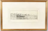 Submarine and escort entering Portsmouth Harbour etching by William Lionel Wyllie, etching, sold Jun 2026