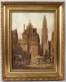 Antwerp Belgium by Henry Thomas Schafer, oil on canvas, sold Jun 2026
