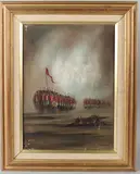 Marching troops by John Bampfield, oil on canvas, sold Jun 2026
