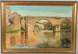 View of a viaduct by Franz Clinton, oil on board, sold Jun 2026