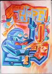 'The Hype' oil on canvas signed unframed 180 x 125cm by Alhier Mousawi, oil on canvas, sold Jun 2026