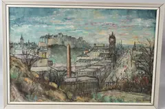 View of Edinburgh along Princes Street by George Hann, oil on canvas, sold Jun 2026