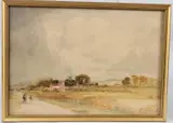 Landscape with figures on a lane by George Sykes, watercolour, offered Jun 2026