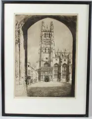 Canterbury Cathedral from the Westgate' etching by Mortimer Menpes, etching, sold Jun 2026