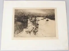 Newcastle on the Tyne by Robert Charles Goff, etching, offered Jun 2026