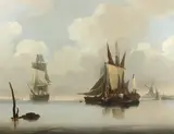 Shipping off a coast by Frederick Calvert, oil on canvas, sold May 2026