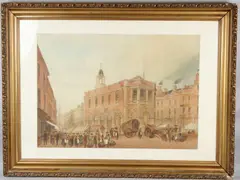 Town centre with street market by Paul Braddon, watercolour, sold May 2026