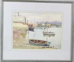 Lymington Harbour by Llewellyn Petley-Jones, 1978, watercolour, sold May 2026