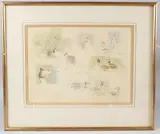 Great Crested Grebe studies by Peter Partington, watercolour, offered May 2026