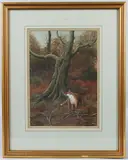 Fox in a woodland glade by Jeremy Paul, watercolour, offered May 2026