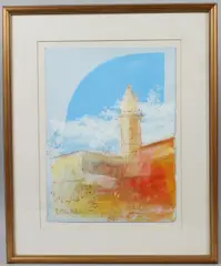 View of a mosque possibly Marrakech by Paul John Kilshaw, watercolour, offered May 2026