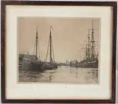 Amsterdam by Mortimer Menpes, etching, sold May 2026