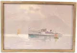 Warship H31 with Chinese sail boats off Hong Kong by Thomas G. Purvis, oil on canvas, offered Apr 2026