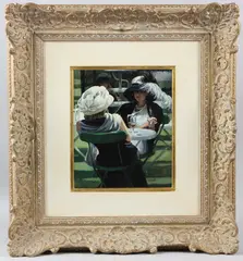 Conversation by Sherree Valentine Daines, oil on board, sold Apr 2026