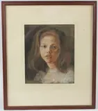 Portrait of a girl by Edgar Albert Slade, 1907, pastel, sold Apr 2026