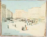 Town square by Albert Moulton Foweraker, watercolour, offered Apr 2026