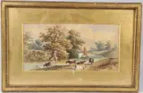 Cattle on a riverbank by Henry Earp, watercolour, offered Apr 2026