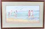 Paddlers on a beach by David Byard, watercolour, offered Apr 2026