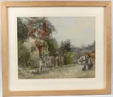 Returning home by Frank W. Longshaw, watercolour, sold Apr 2026