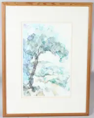 Cork Oak Les Landes' watercolour signed with initials dated '89 Bankside Gallery label 43 x 28cm by Susan Hawker, watercolour, offered Apr 2026