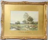 A Summer Day Leckhampton by David Bates, 1908, watercolour, sold Apr 2026