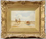 Figures on a beach by Williiam Joseph Julius Caesar Bond, watercolour, sold Apr 2026
