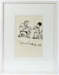 Polpulace M by Patrick Procktor, ink and brush on paper, offered Apr 2026
