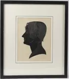 Profile of Mrs Beatrice Warde woodcut 25/25 by Eric Gill, woodcut, offered Apr 2026