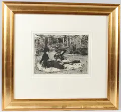 Sur l'herbe by James Tissot, etching, offered Apr 2026