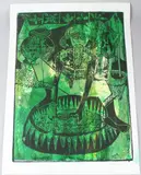 Zaria Indigo by Bruce Onobrakpeya, serigraph, offered Apr 2026
