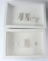 Elements two plaster reliefs in glazed cases by Eduardo Paolozzi, sculpture, offered Apr 2026