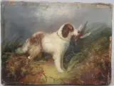 Spaniel with game by J Langlois, oil on canvas, sold Mar 2026