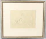 Nude Reflection by George Weissbort, 1998, pencil and wash, offered Mar 2026