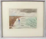 Figures on a beach by George Weissbort, 1959, watercolour, offered Mar 2026