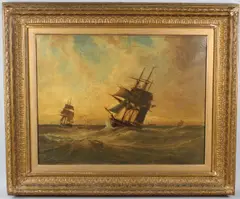 Shipping at sea by George Gregory, oil, offered Mar 2026