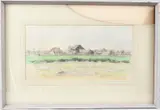 Landscape with farm buildings by George Weissbort, 1959, watercolour, sold Mar 2026