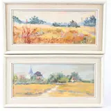 August Day Binsted by Charlotte Hoyt-Desmond, Chalk Path Binsted' pair of oil on board one signed artist's labels verso, sold Mar 2026