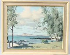View of Coin de Mere from Cap Malheureux by Maurice Ménardeau, oil on board, sold Mar 2026