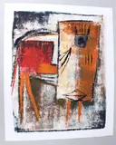 Lion by Muraina Oyelami, oil on paper, sold Mar 2026