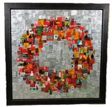 Global Networking by Alex Nwokolo, 2012, mixed media on board, sold Mar 2026