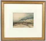 Landscape with track and figures on a cart by Copley Fielding, 1934, watercolour, offered Mar 2026