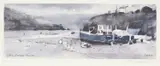 Colour print - harbour scene with fishing boats and by John Knapp-Fisher limited edition, print, sold Oct 2024