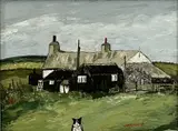 Cottage of Ty Cwyfan, Aberffraw, Ynys Môn by Owen Meilir, oil on board, sold Oct 2024
