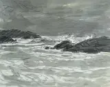Limited edition 39/350 print - coastal scene by Kyffin Williams, print, sold Oct 2024