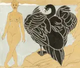 Leda by Philip Muirden, mixed media, sold Aug 2024