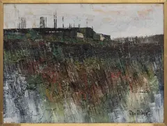 Reed Bed, St Guenole by Peter Oliver, oil on board, offered Aug 2024