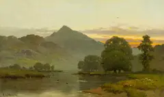 Moel Siabod, North Wales by Alfred Fontville de Breanski, oil on canvas, sold Aug 2024