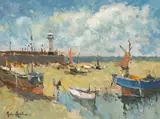 Untitled by John Ambrose, oil on board, sold Aug 2024